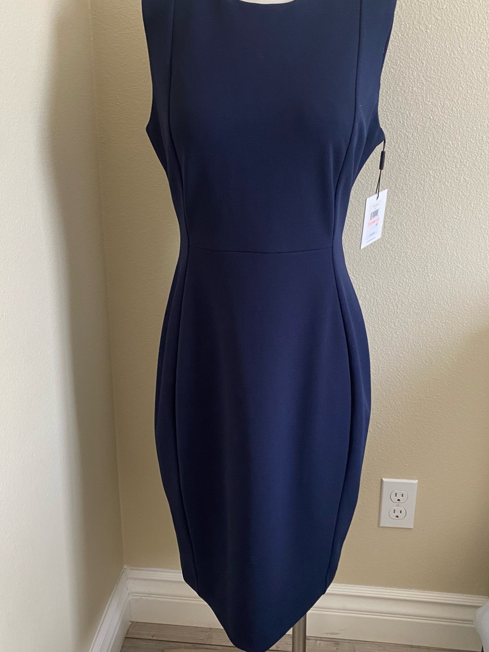 Calvin Klein Navy Sleeveless Sheath Dress